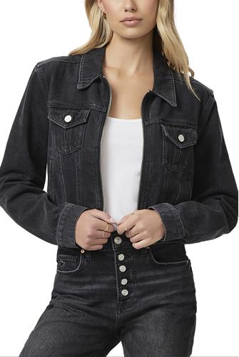 Relaxed Vivienne Crop Jacket W/ Front Zip DARK ONYX