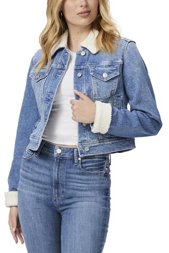 Relaxed Vivienne Crop W/Faux Shearling VALERIE DISTRESSED