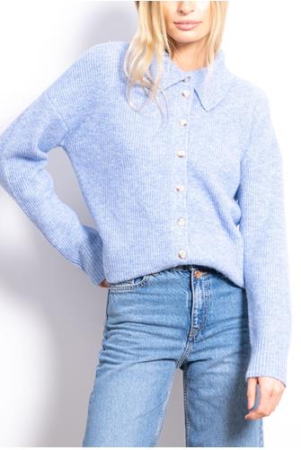 Mia Button Up Shirt Sweater BLUE