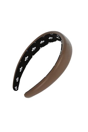 Ruma Leather Padded Headband - Chocolate chocolate