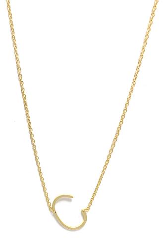 C Initial Necklace GOLD