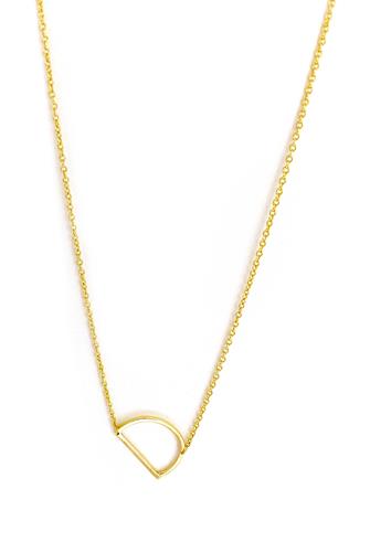 D Initial Necklace GOLD