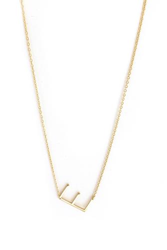 E Initial Necklace GOLD