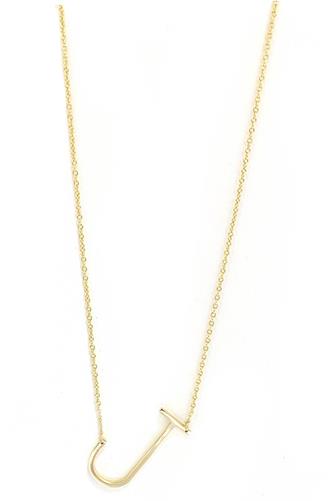 J Initial Necklace GOLD