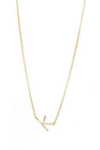 K Initial Necklace GOLD
