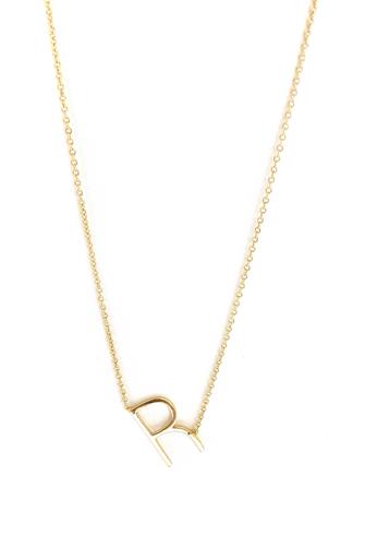 R Initial Necklace GOLD