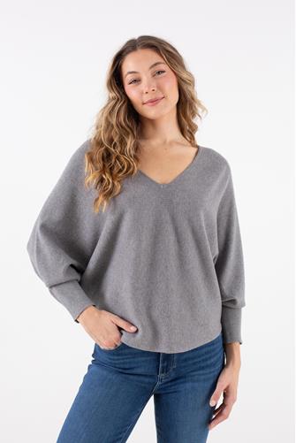 Dolman V-Neck Sweater ASH GREY