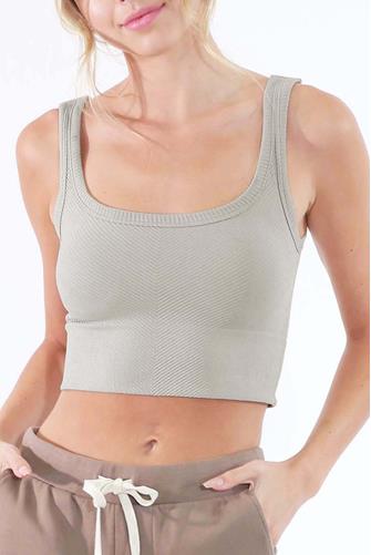 Chevron Rib Crop Top PALOMA GREY