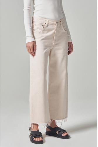 Ayla Raw Hem Crop In Almondette ALMONDETTE