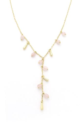 16 In Neck Gold Chain With Rose Bead ROSE