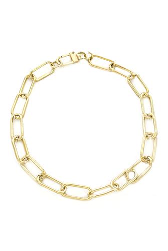 18 In Neck Oval Link Chain Hinged Closure GOLD