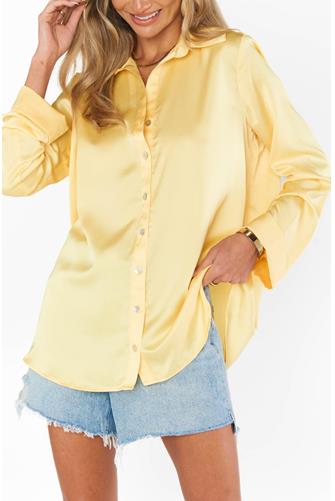 Smith Button Down BUTTER YELLOW LUXE SATIN