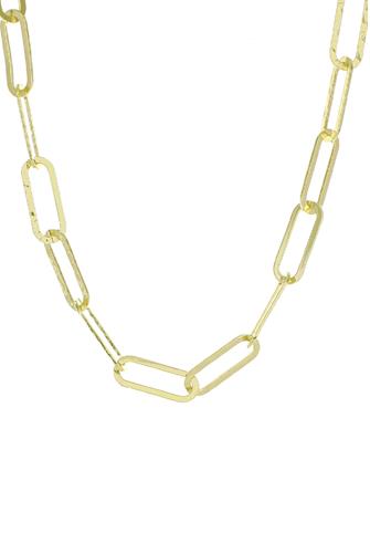 15.5" Necklace Gold Link Hammer, GOLD