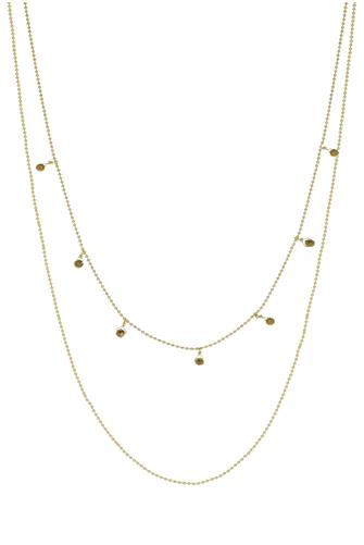 21" Necklace 2 Layer Gold Chain With, Br GOLD