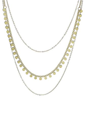 16-20 Gold Necklace Layer Disc, GOLD