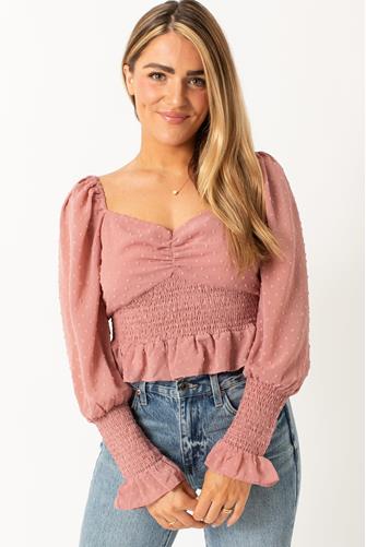 Rachelle Smocked Top MAUVE