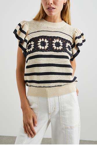 Penelope Crochet Sweater OAT NAVY