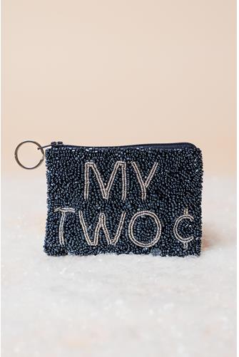 My Two Cents Changepurse Navy/Silver