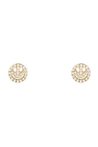 Smile Cz Pave Earring GOLD