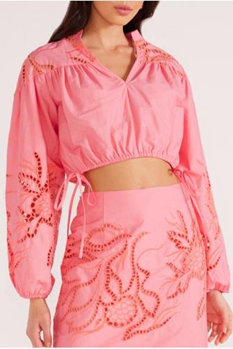 Darla Broderie Blouse PINK