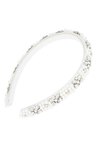 Hermosa Headband White Pearl/Silver