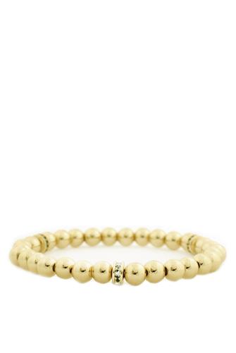 Tri-Pave Spacer Beaded Bracelet in Gold/ GOLD/CLEAR