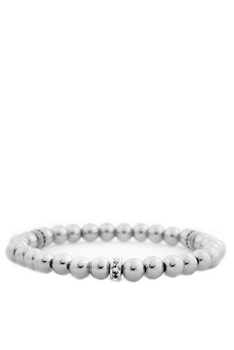 Tri-Pave Spacer Beaded Bracelet in Silver SILVER/CLEAR