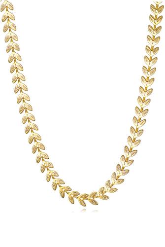 Chevron Leaf Necklace GOLD