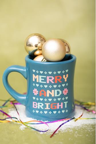 Merry & Bright Dinner Mug BLUE MULTI