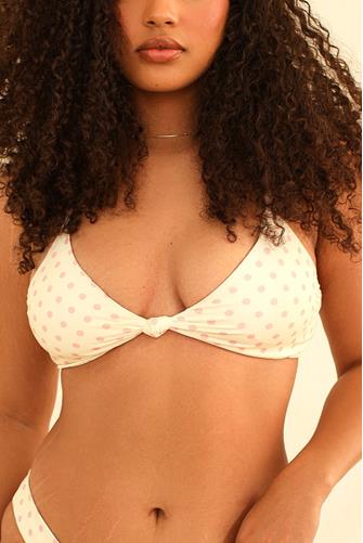 Zen Knot Front Bralette DOTTED PINK
