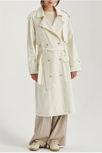 The It Girl Long Trench CREAM