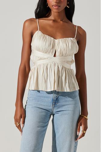 Katie Plisse Top CREAM