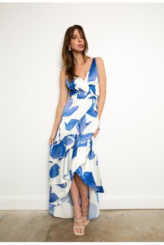 Floral Print Maxi Dress BLUE MULTI