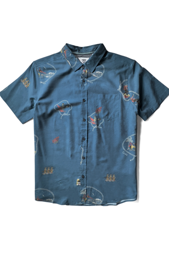 Soren West Eco Short Sleeve Shirt TIDAL BLUE
