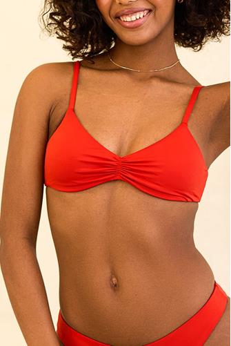 Britney Bralette Rouched Top POPPY
