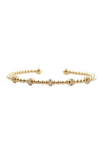 Beaded Cuff With Cz - Gold GOLD