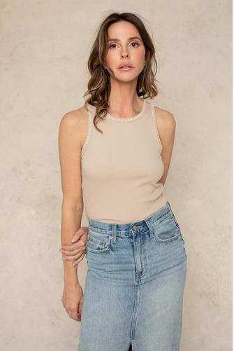 Crochet Stitch Tank PUTTY