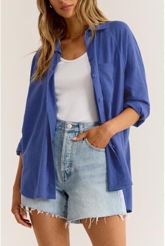 The Perfect Linen Top BLUE WAVE