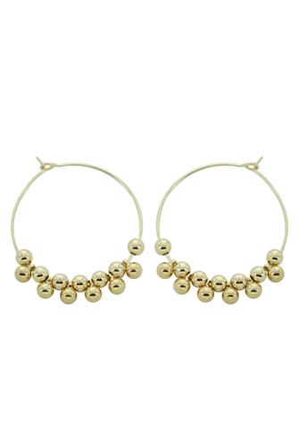 Gold Hoop With Gold Bead GOLD