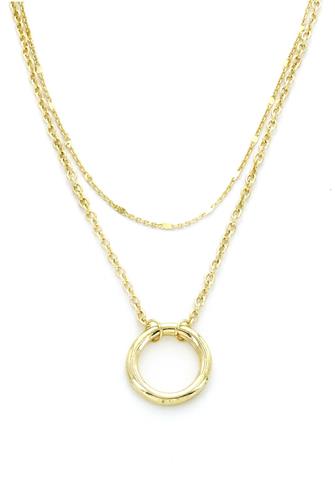 2 Layer Big Circle Necklace GOLD