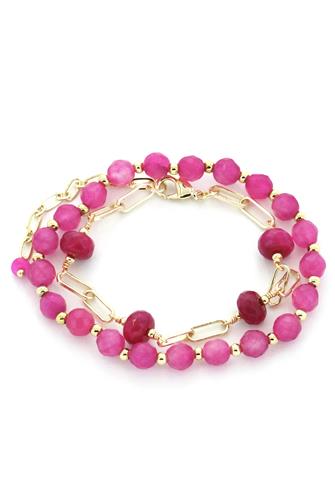 Set Of Pink Stretch Bracelet PINK