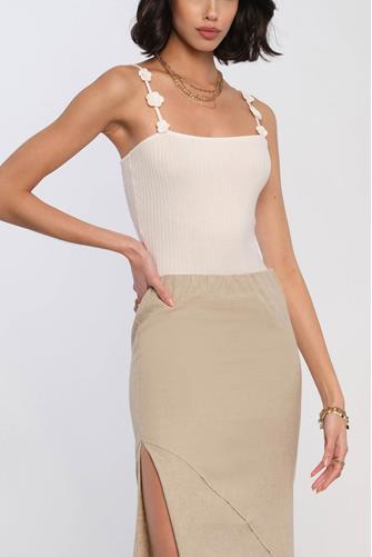Ravinia Floral Applique Strap Cami EGGSHELL