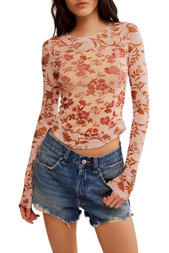 Bettys Garden Top CORAL COMBO