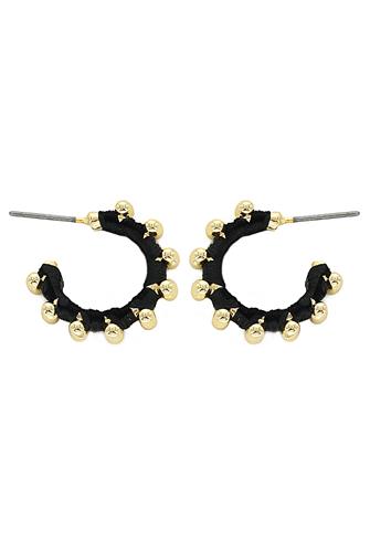 Blk Dot Hoops BLACK