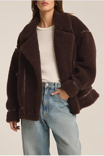 Ari Sherpa Coat DARK CHOCOLATE