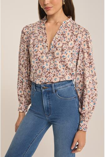 Esme La Paz Floral Blouse LATTE