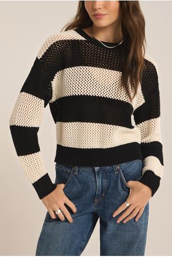 Broadbeach Stripe Sweater BLACK