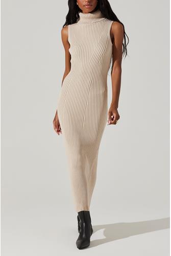 Channary Maxi Sweater Dress LIGHT TAUPE