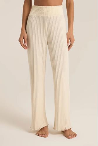 Dawn Smocked Rib Pant BONE