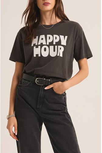 Happy Hour Boyfriend Tee BLACK SAND